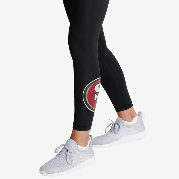San Francisco 49ers Women’s Calf Logo Black Leggings - Picture 8 of 13